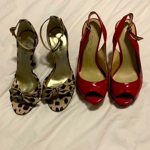 Fun 7.5 Leopard Guess & Red Aldo heel bundle 👠